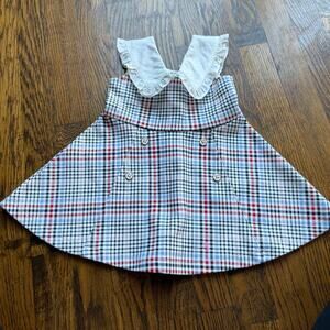 Janie & Jack Plaid Ruffle Collar Ponte Dress 6-12 months